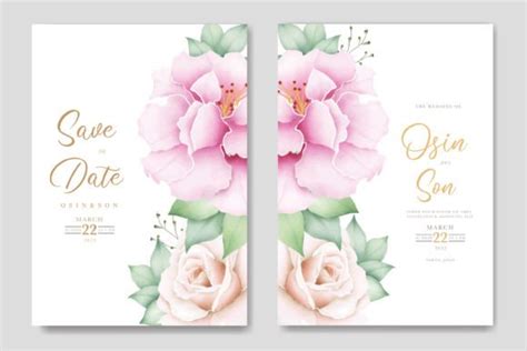 Beautiful Rose Wedding Invitation Card Graphic By Ningsihretno262 · Creative Fabrica