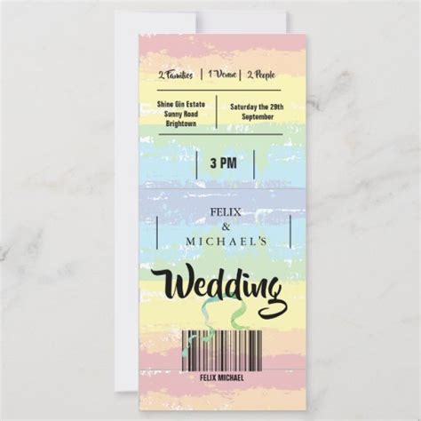 Wedding Gay Pride Rainbow Festival Invitation Zazzle