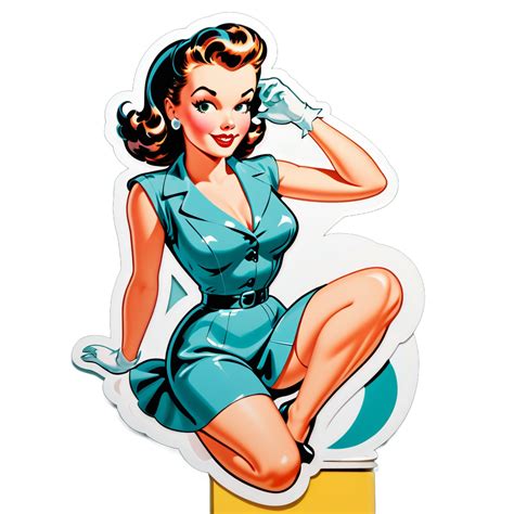 I Made An Ai Sticker Of 1950s Pinup Girl