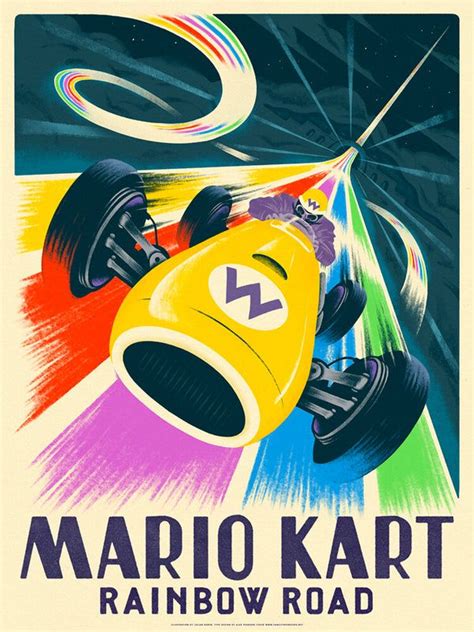 Mario Kart Rainbow Road Print Rainbow Road Mario Kart Mario Kart Super Mario Art