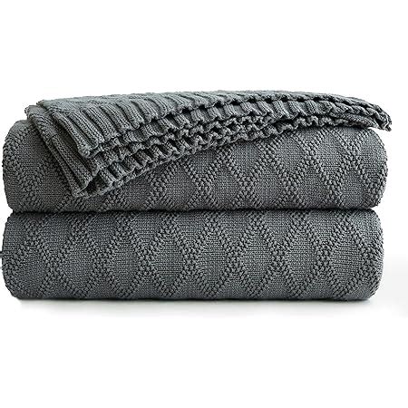 Amazon Longhui Bedding Charcoal Grey Cotton Throw Blanket For