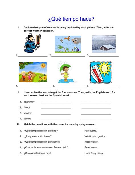 El Clima Interactive Exercise Live Worksheets Worksheets Library