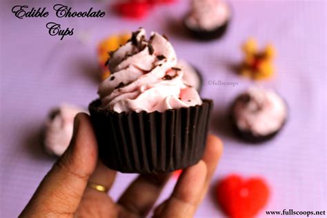 Edible Chocolate Cups with Eggless Strawberry Mousse ~ Full Scoops - A food blog with easy ...