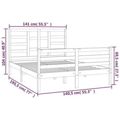 Bed Frame Without Mattress Solid Wood X Cm Double Vidaxl