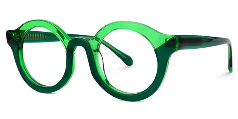 Fahima Round Green Eyeglasses Vooglam