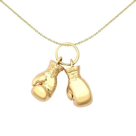 Jewellery 9ct Gold Realistic 3d Pair Of Boxing Gloves Novelty Pendant