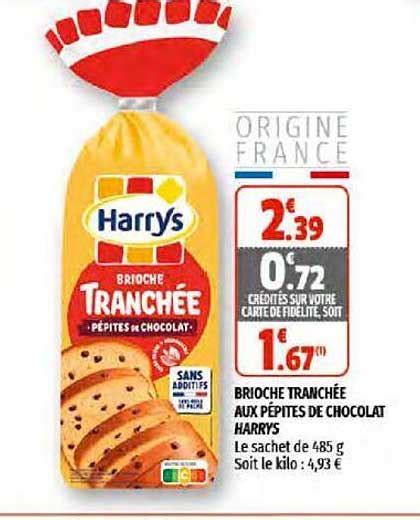 Promo Brioche Tranchée Aux Pépites De Chocolat Harrys chez Coccinelle