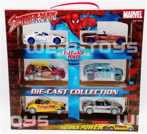 Marvels Spider Man Die Cast Collection Vehicles 6 Pack Maisto 2004 22203 Nrfb We R Toys