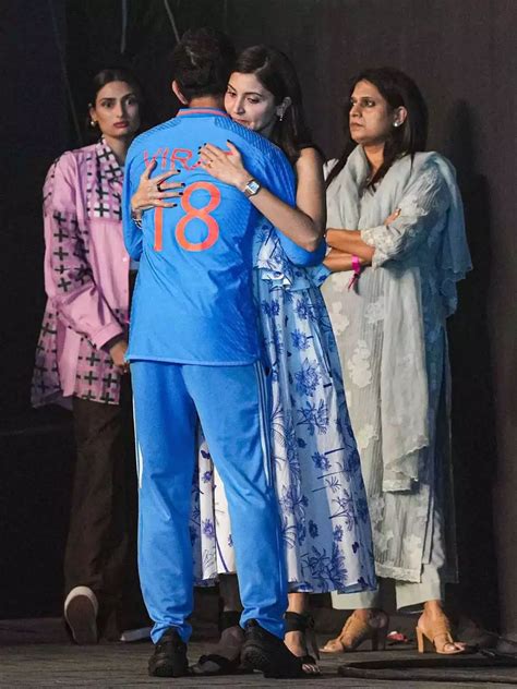 World Cup 2023 Finals Anushka Sharma Hugs Virat Kohli After Indias