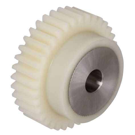 Spur Gear Made Of Plastic Pa G Natural White With Steel Core Module