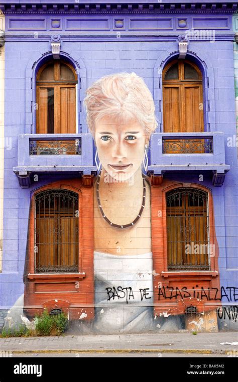 Chile Santiago De Chile Frescoes Of Calle Jimenez Stock Photo Alamy