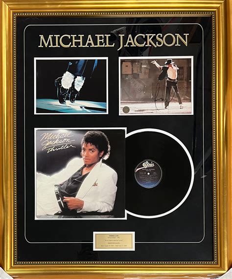 Michael Jackson Signed Photo And Album Lp Display Superstars And Legends