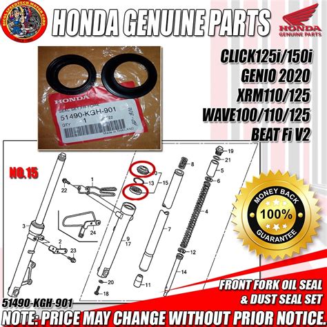 Honda Front Fork Oil Seal Dust Seal Set Hpi Genuine Kgh