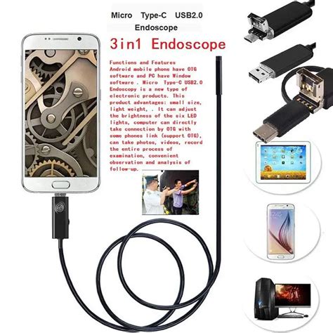 M Mm Endoscope In Waterproof Inspection Endoscope Otg Usb Type C