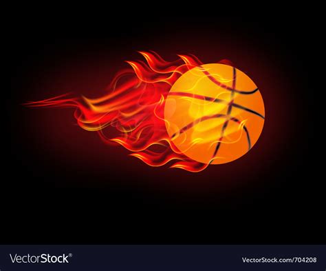 Basketball On Fire Royalty Free Vector Image VectorStock