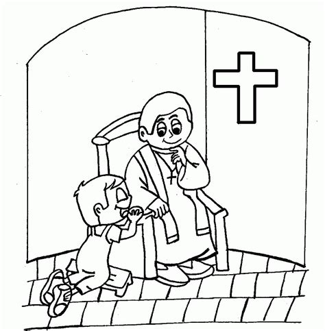 First Confession Coloring Pages Clip Art Library