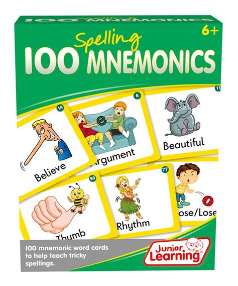 100 Spelling Mnemonics Card Set Mnemonics Word Cards Learn To Spell