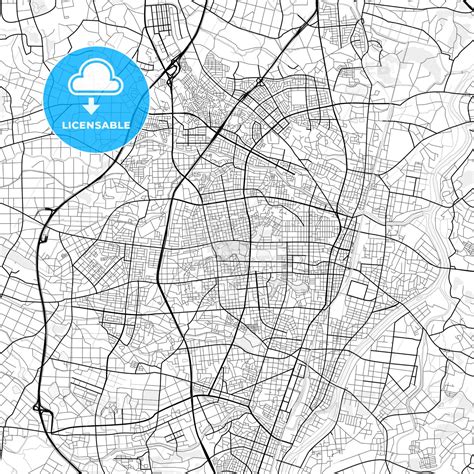vector  map  koriyama japan hebstreits