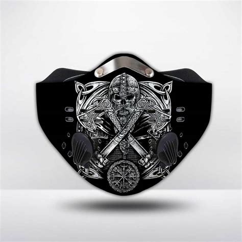 Viking Skull Warrior Anti Pollution Filter Activated Carbon Face Mask Maria • Leesilk Shop