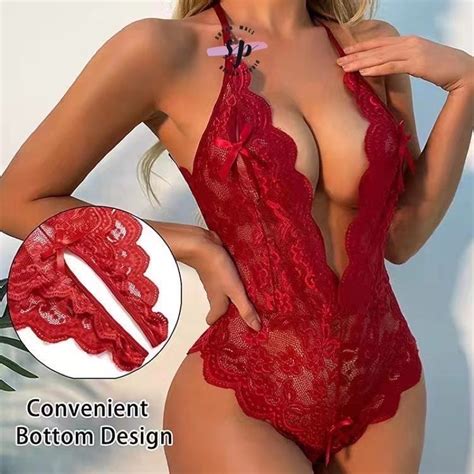 Lingerie Sexy Rendada Body Presente aberturas frontal e pingente atrás Shopee Brasil