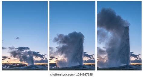 Three Stages Old Faithful Geyser Eruption Stock Photo (Edit Now) 1034967955