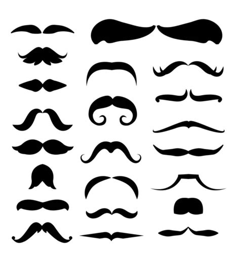 Moustache Icons Isolated Set Stock Vector RedKoala 13930266