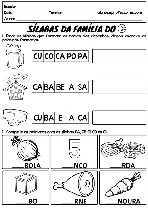 Atividades Com A Letra C Prontas Para Imprimir Alunos E Professores