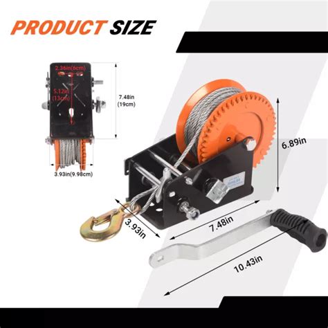 3500LBS 1588KG SEILWINDE Handseilwinde Bootswinde Winde Anhänger