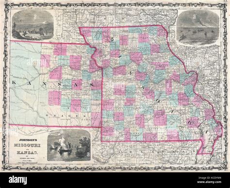 Johnson Map Of Missouri And Kansas Hi Res Stock Photography And Images