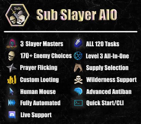 Sub Slayer - Standard [Turael, Vannaka & Nieve [ALL tasks] [170 ...