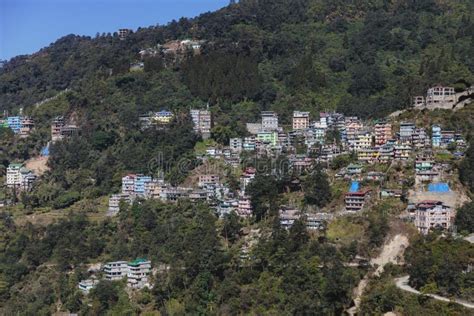 Villages and Houses on the Mountain in Sikkim, India Stock Photo ...