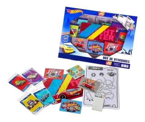 Box De Atividades Hot Wheels Baralho Adesivos Giz De Cera Mercadolivre
