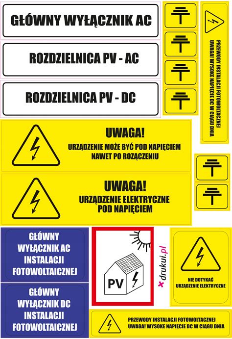 NOWE Wymogi Naklejki Elektryczne FOTOWOLTAIKA PV 122 Cena Opinie