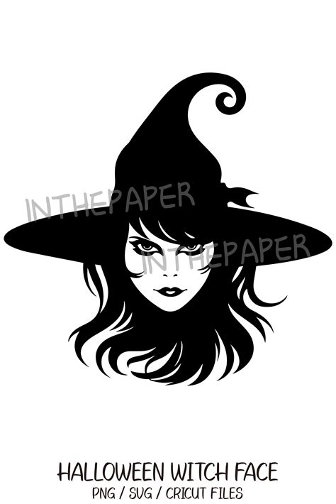 Witch Face Clipart Black And White