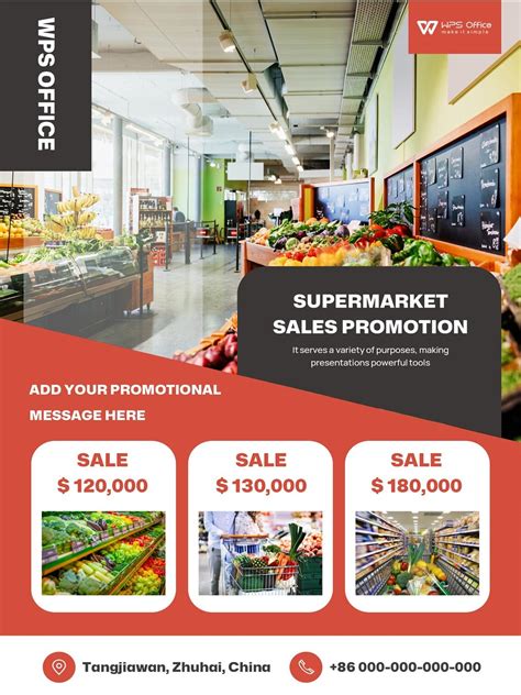 WORD Of Red Supermarket Sales Promotion Flyer Docx WPS Free Templates