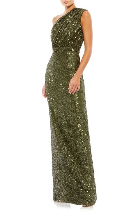 Mac Duggal Sequin One Shoulder Column Gown Nordstrom