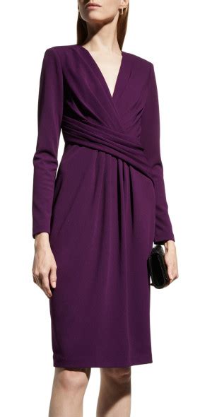 Badgley Mischka Collection Pleated Crossover Midi Dress