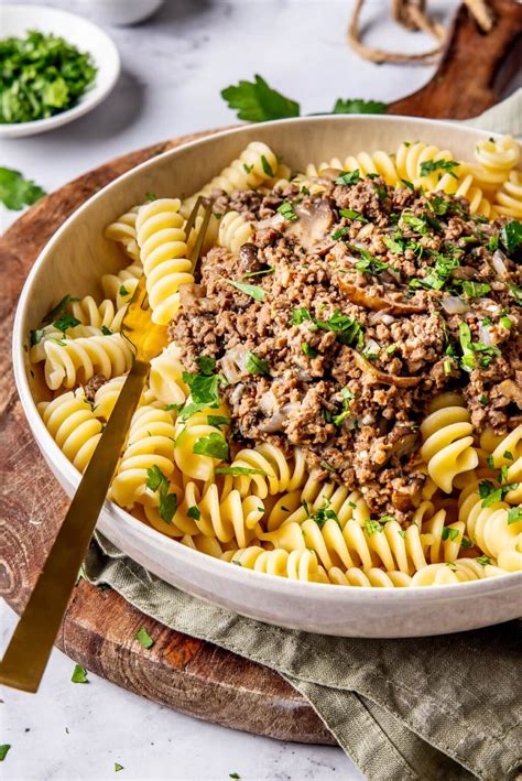 Easy Dairy Free Ground Beef Stroganoff