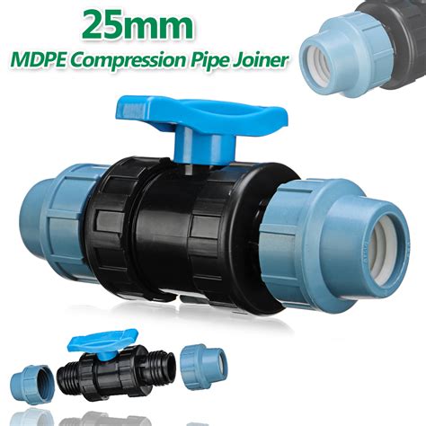 New 25mm MDPE Plastic Compression Water Pipes Tee Joiner Fittings With