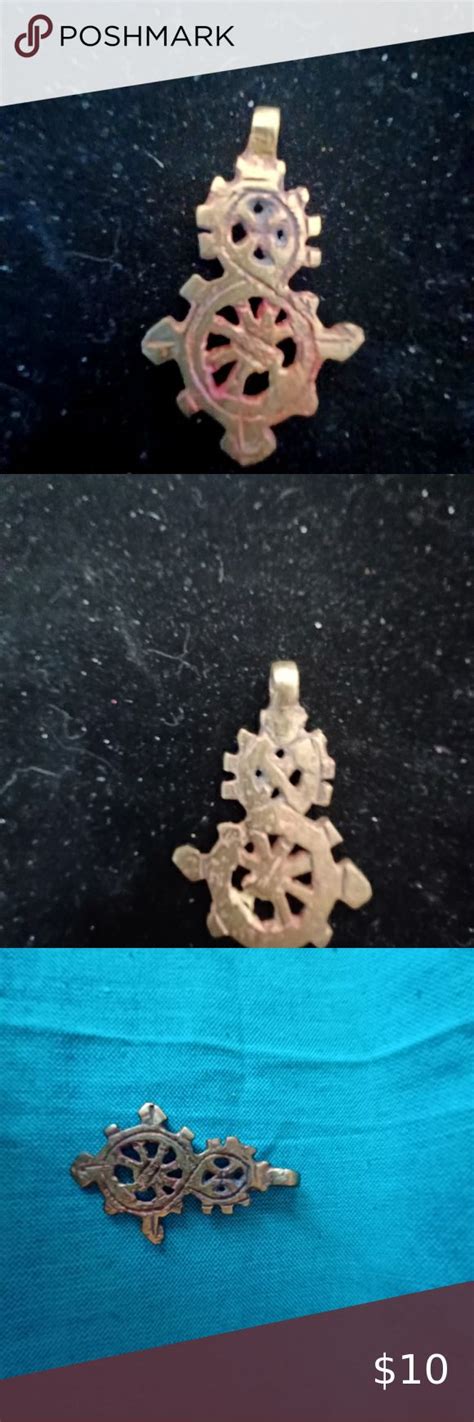 Brass Coptic Cross Amuletpendant From Ethiopia In 2022 Cross Amulet