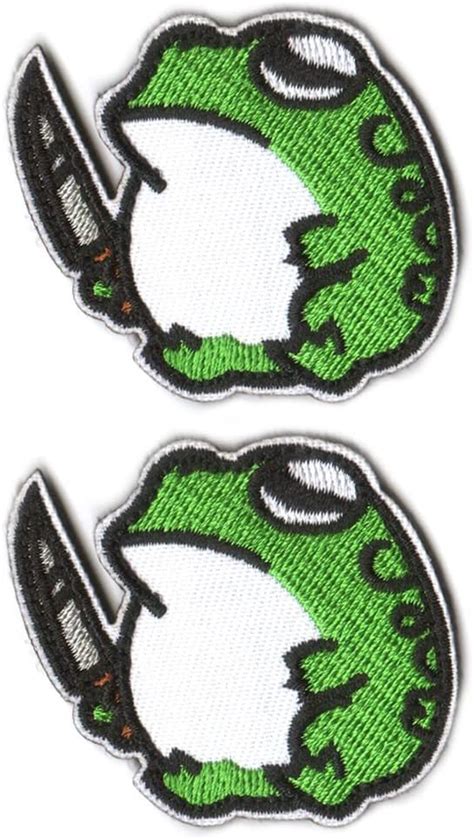 Lucktao St Cke Klett Patch Frosch Mit Messer Lustiger Aufn Her