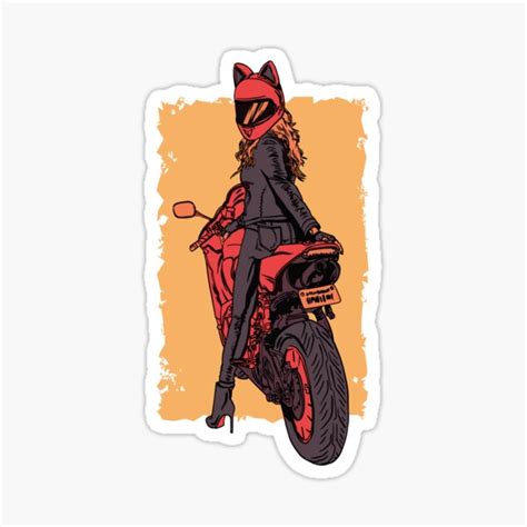 Motorcycle Biker Girl Sticker For Sale By Zedriczoom Redbubble