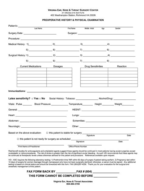 Pre Op Physical Fill Out Sign Online DocHub