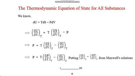 Thermodynamics Equations