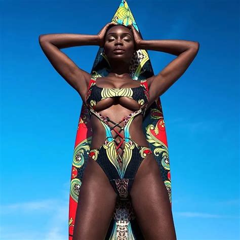 Summer Women S African Tribal Print Bathing Suit High Cut Monokini One