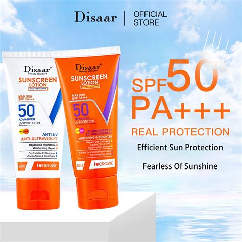 Disaar Sunscreen Lotion SPF 50 Moisturizing Whitening Sunblock Cream