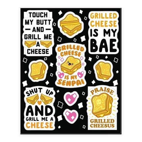 Grilled Cheese Sticker And Decal Sheets LookHUMAN Print Stickers