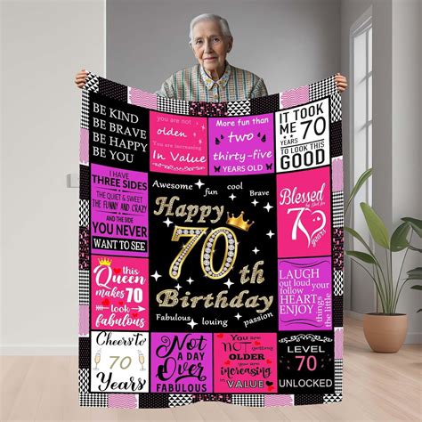 Yibo 70th Birthday Blanket Women 70th Birthday Ts For Women 70