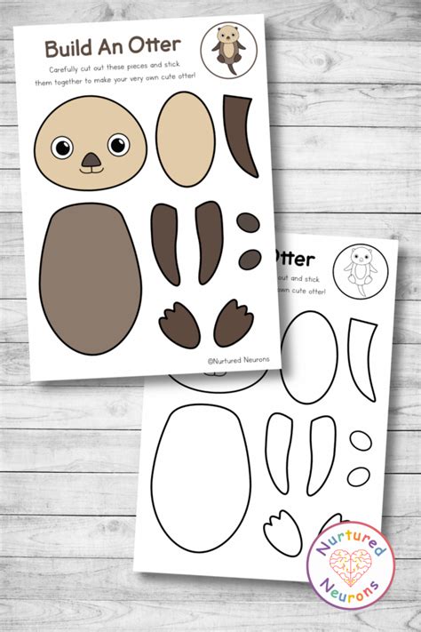 Cute Build An Otter Craft Cut And Paste Activity For Kids Nurtured