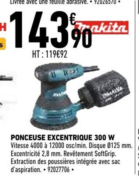 Promo Ponceuse Excentrique 300 W Chez Brico Cash